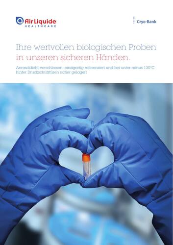 Titelseite der Broschüre „Ihre wertvollen biologischen Proben in unseren sicheren Händen“